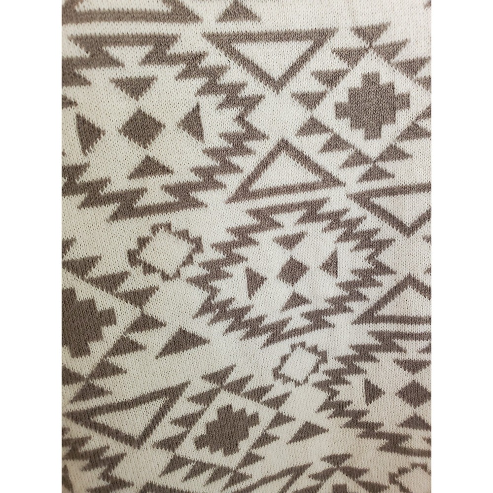 Duluth Trading Co Coolmax Mock Neck Top XL Southwestern Geometric Tan Cream - Picture 4 of 6